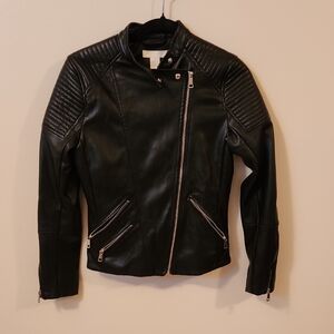 H&M Black Quilted Leather Jacket